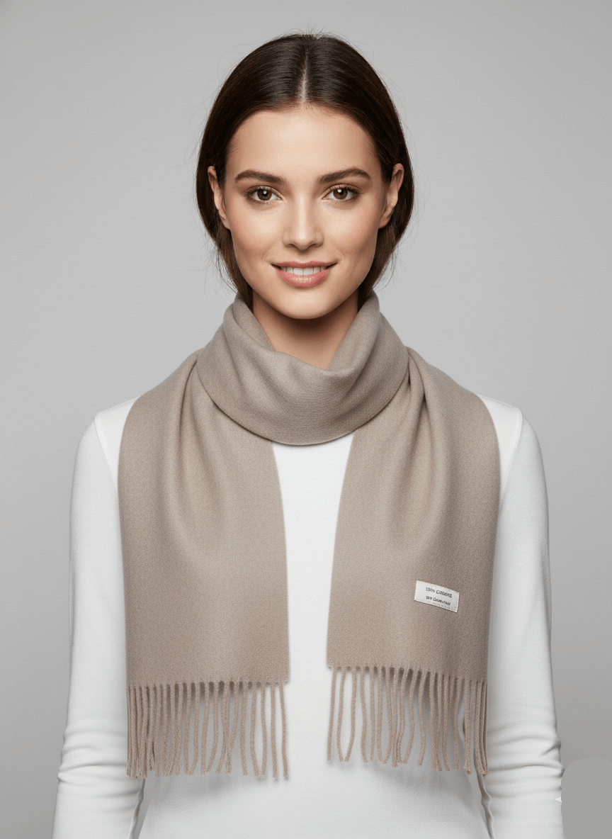 Cashmere Knot Preloved Pure Cashmere Muffler – Brown