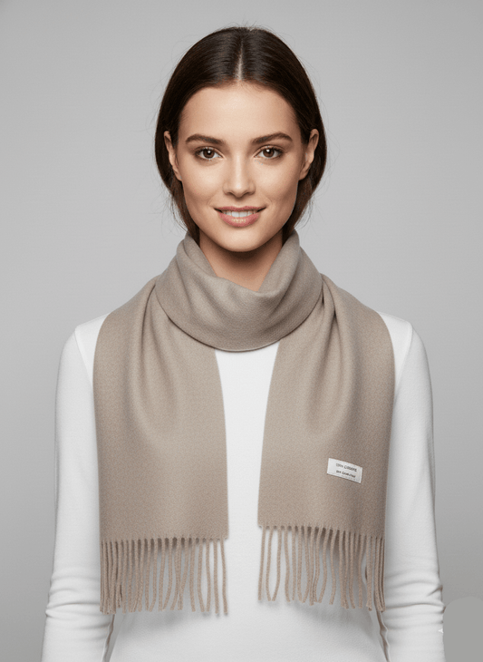 Cashmere Knot Preloved Pure Cashmere Muffler – Brown