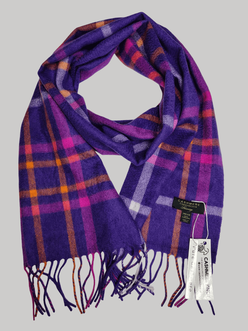 Charter Club check cashmere scarf and wrap preloved from Ireland, soft luxury wrap