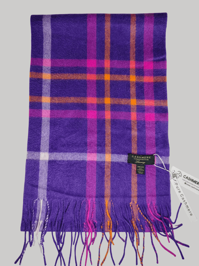 Charter Club check cashmere scarf and wrap preloved from Ireland, soft luxury wrap