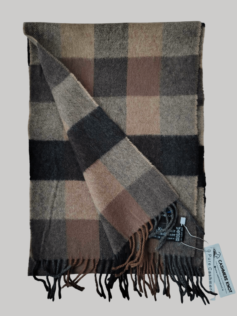 Codello preloved cashmere scarf from Ireland, checkered design