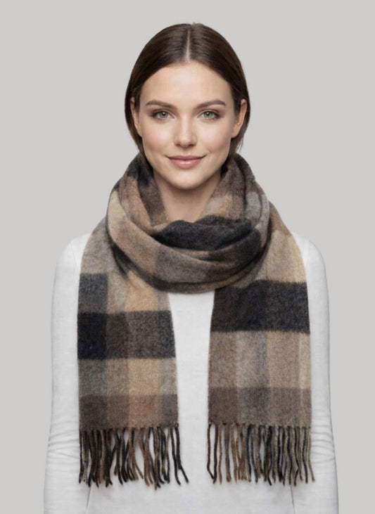 Codello preloved cashmere scarf from Ireland, checkered design