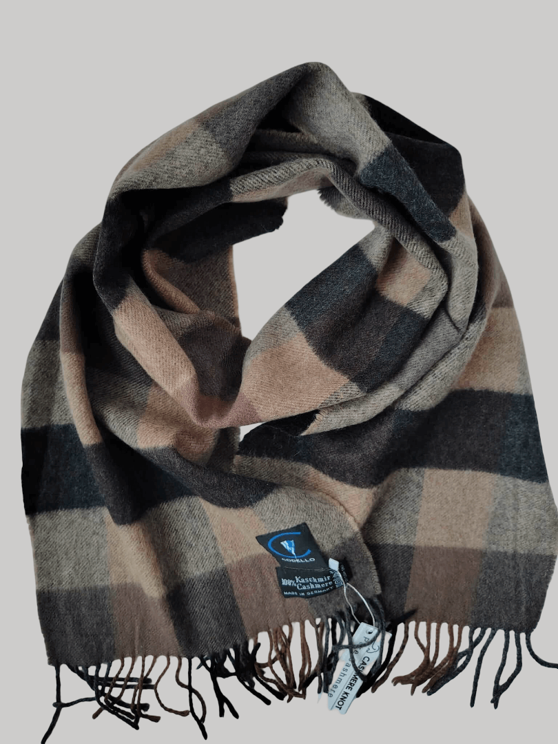 Codello preloved cashmere scarf from Ireland, checkered design
