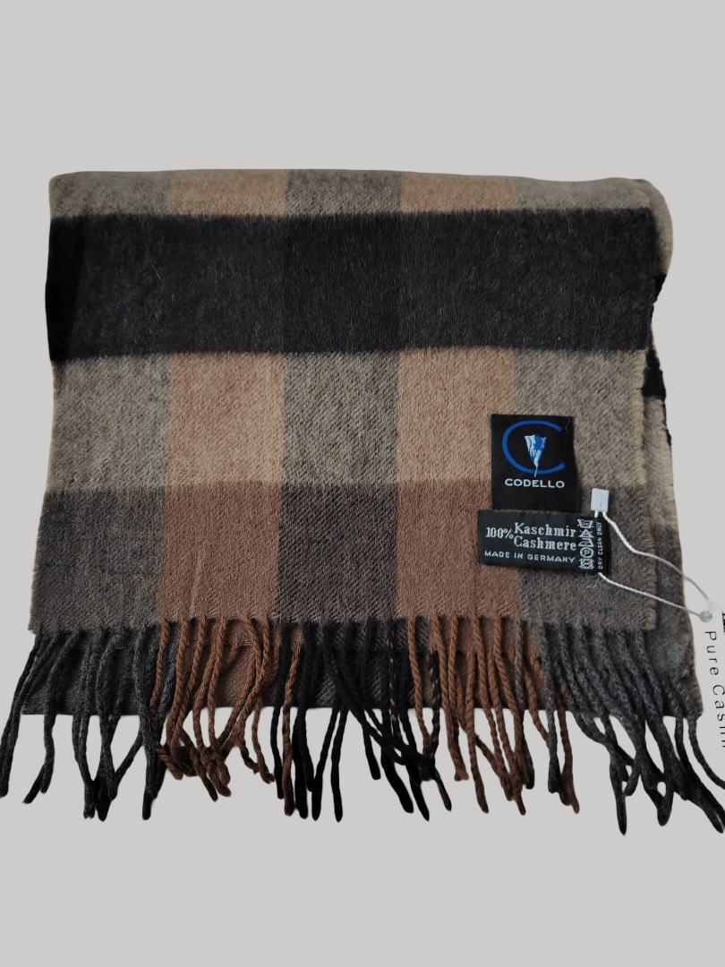 Codello preloved cashmere scarf from Ireland, checkered design