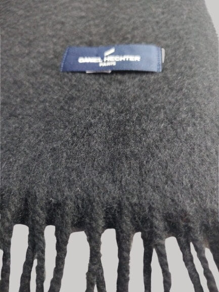 Daniel Hechter Paris black preloved pure cashmere scarf from Ireland, soft luxury wrap