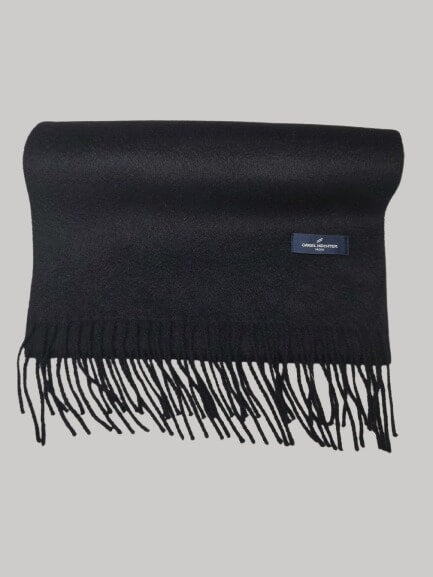 Daniel Hechter Paris black preloved pure cashmere scarf from Ireland, soft luxury wrap