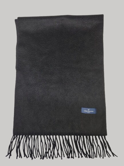 Daniel Hechter Paris black preloved pure cashmere scarf from Ireland, soft luxury wrap