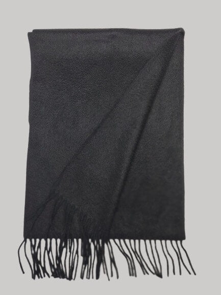 Daniel Hechter Paris black preloved pure cashmere scarf from Ireland, soft luxury wrap