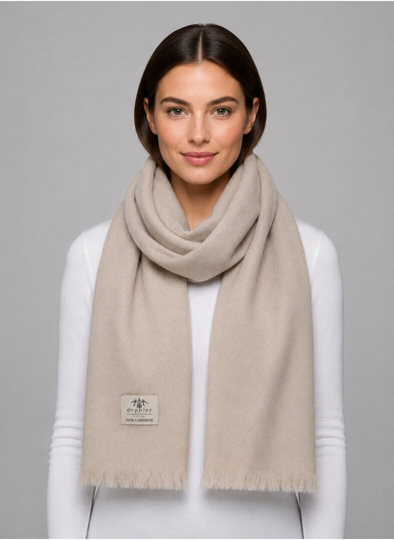 Doppler Manufaktur A Grade preloved pure cashmere scarf from Ireland, soft luxury wrap