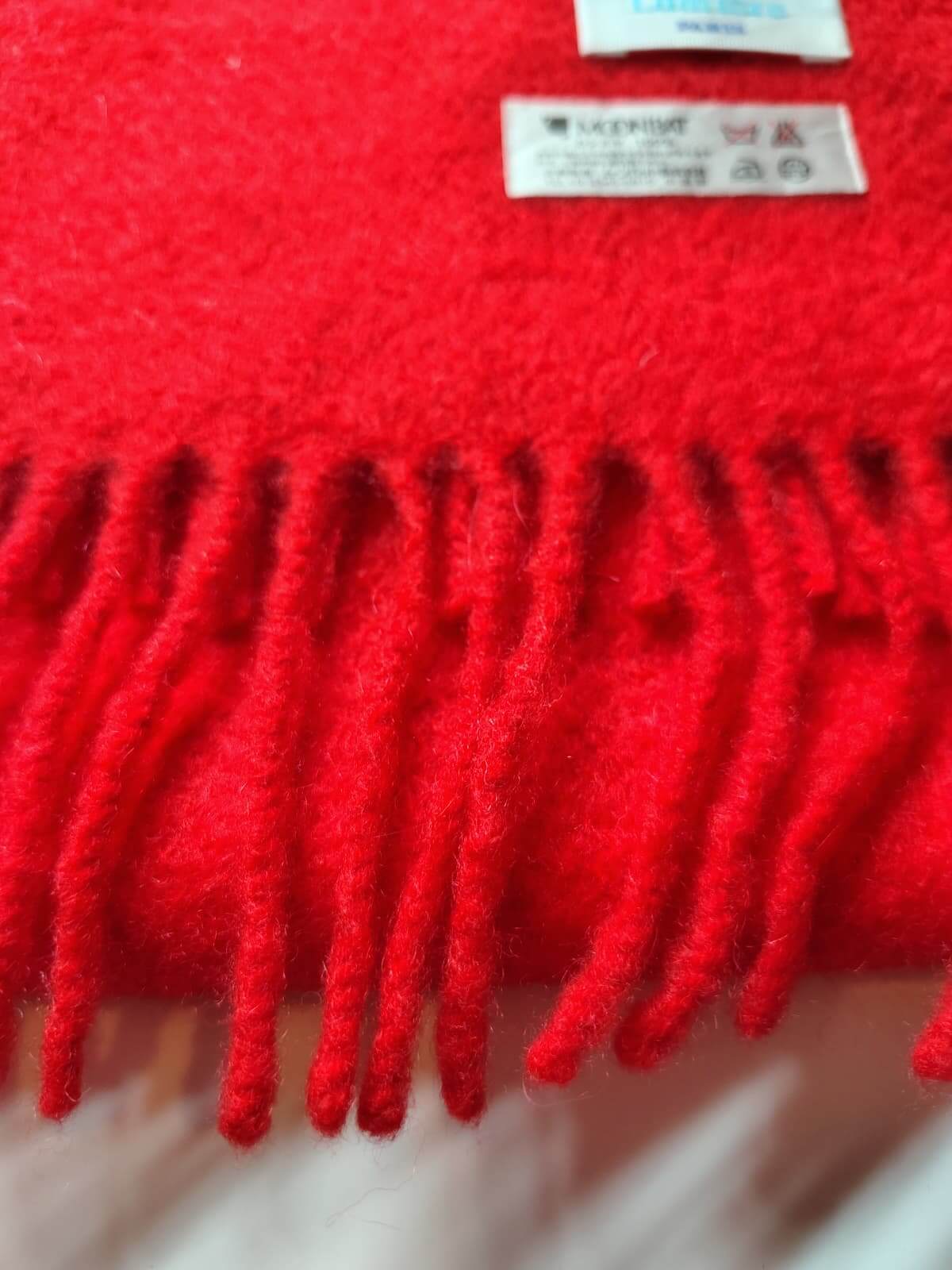 Elle Lumiere Paris red pure cashmere scarf from Ireland, soft luxury cashmere muffler