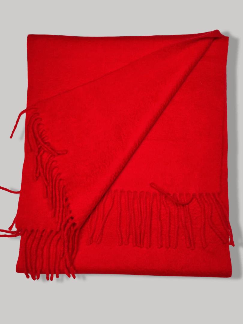 Elle Lumiere Paris red pure cashmere scarf from Ireland, soft luxury cashmere muffler