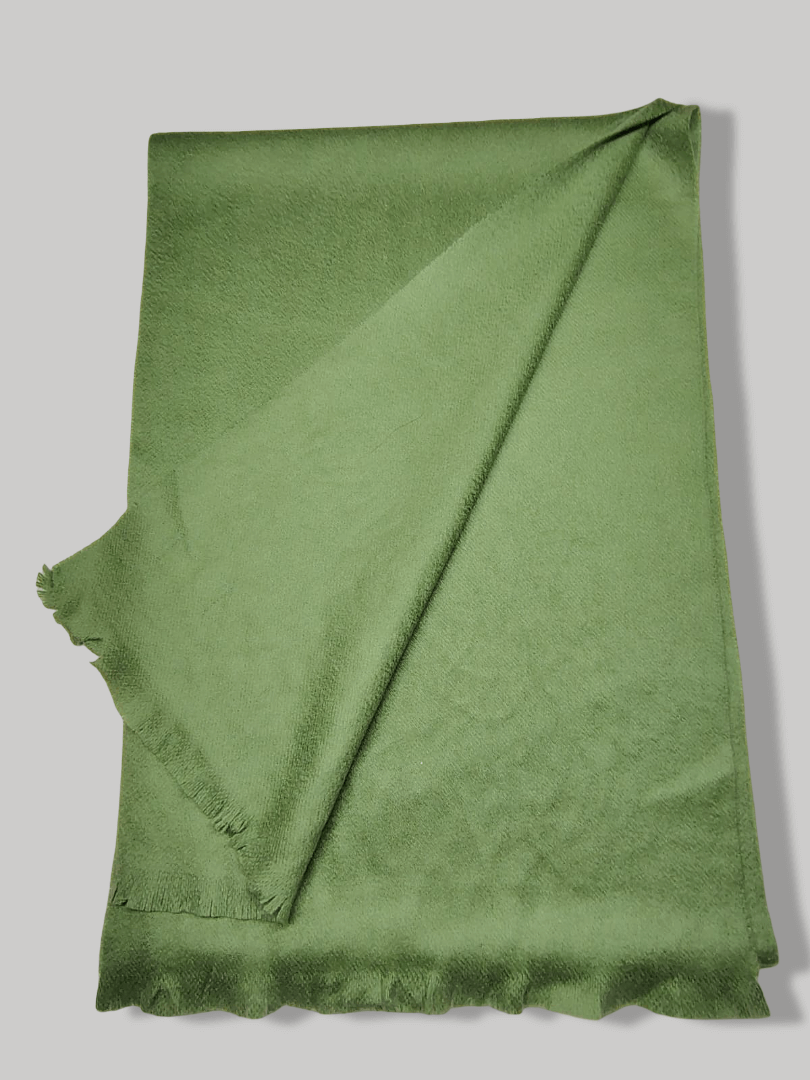 Elle Lumiere Paris green pure cashmere scarf from Ireland, soft luxury cashmere muffler