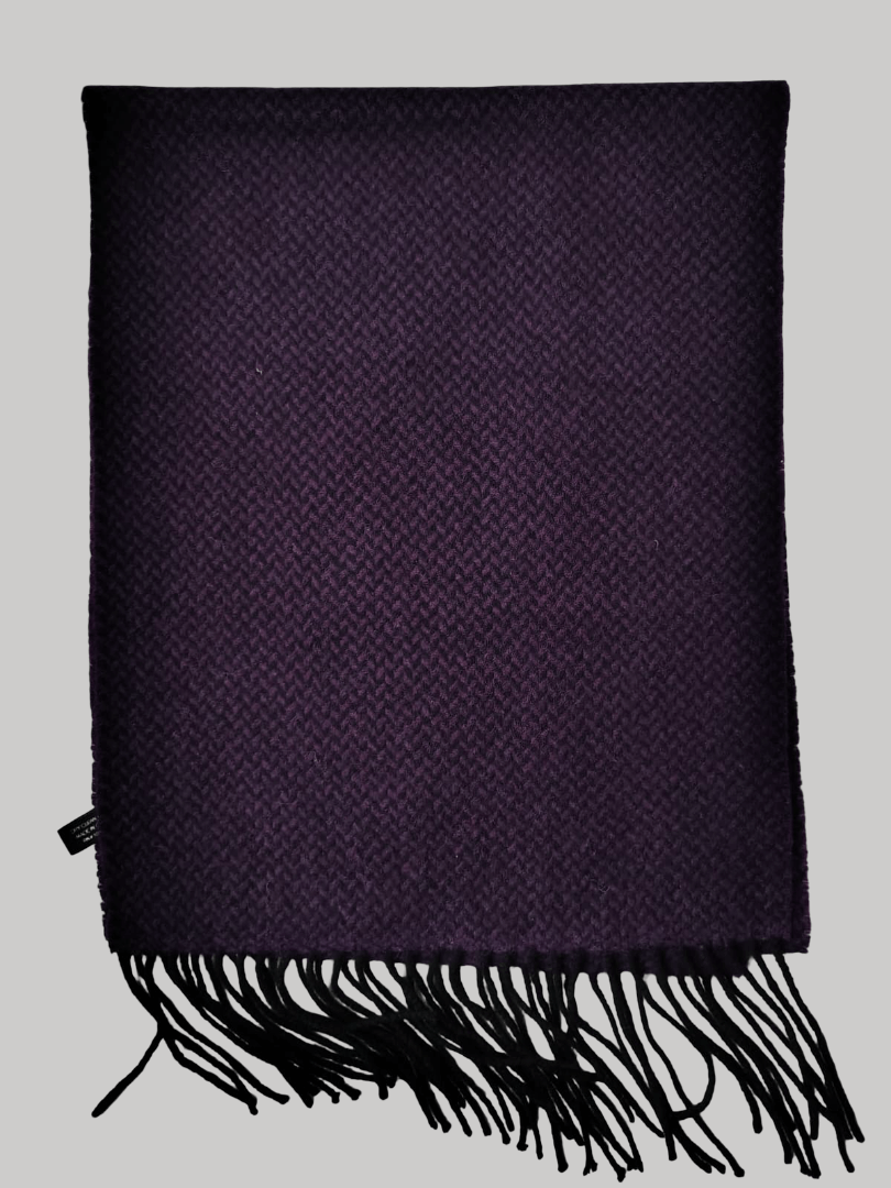 Enya Montenani preloved pure cashmere scarf from Ireland, plum purple color