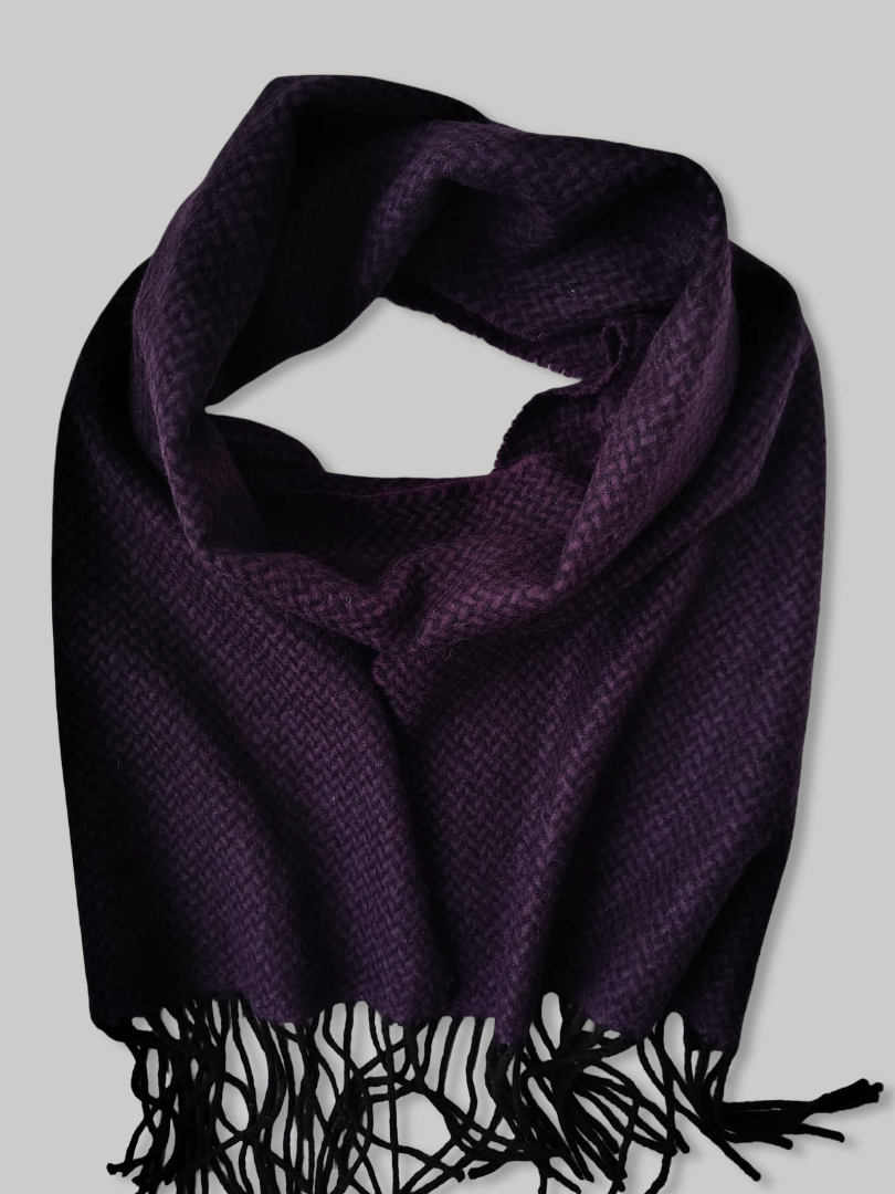 Enya Montenani preloved pure cashmere scarf from Ireland, plum purple color
