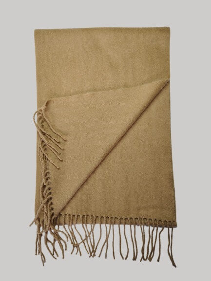 Erdos beige preloved pure cashmere scarf from Ireland, soft luxury wrap