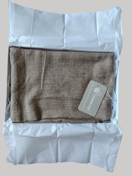 French Taupe Gray pure Pashmina stole from Cashmere Knot Ireland, featuring lightweight softness and timeless elegance for women in Ireland