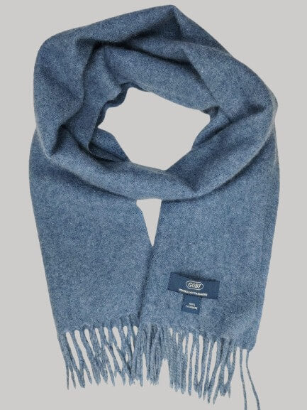 Gobi ocean blue preloved pure cashmere scarf from Ireland, soft luxury wrap
