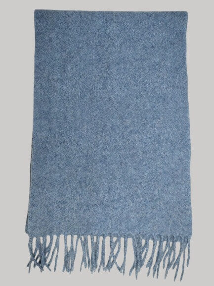 Gobi ocean blue preloved pure cashmere scarf from Ireland, soft luxury wrap