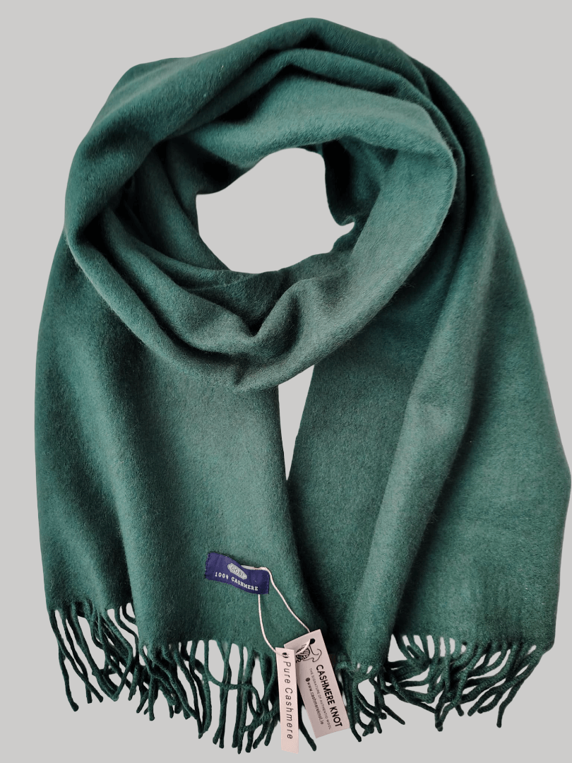 Gobi green cashmere muffler and scarf from Ireland, soft luxury wrap