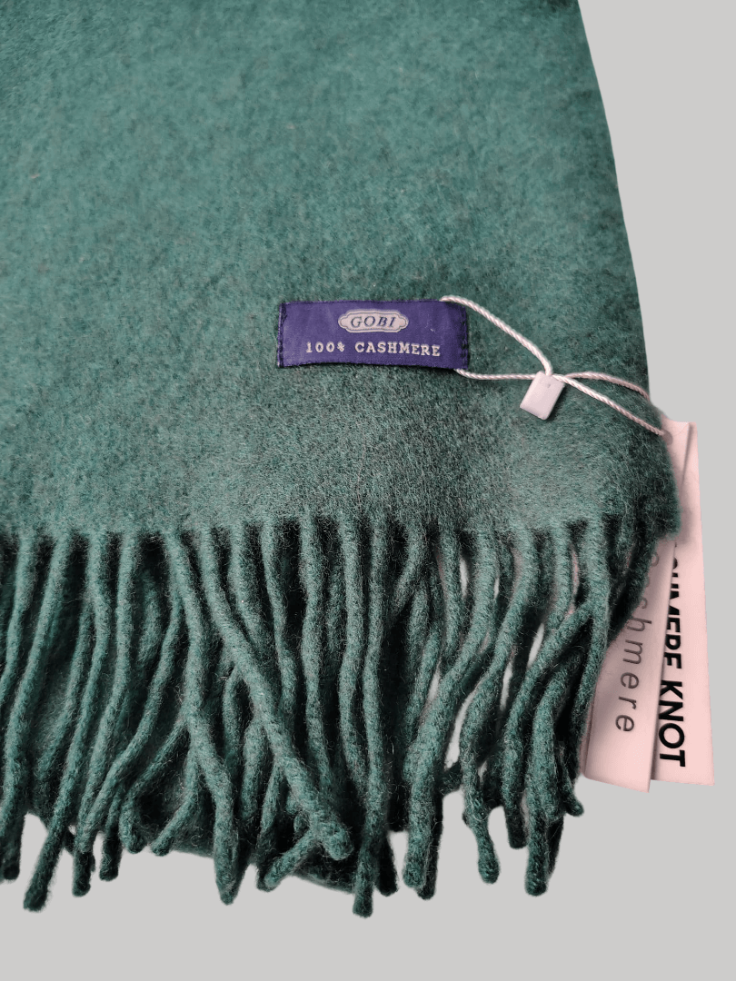 Gobi green cashmere muffler and scarf from Ireland, soft luxury wrap