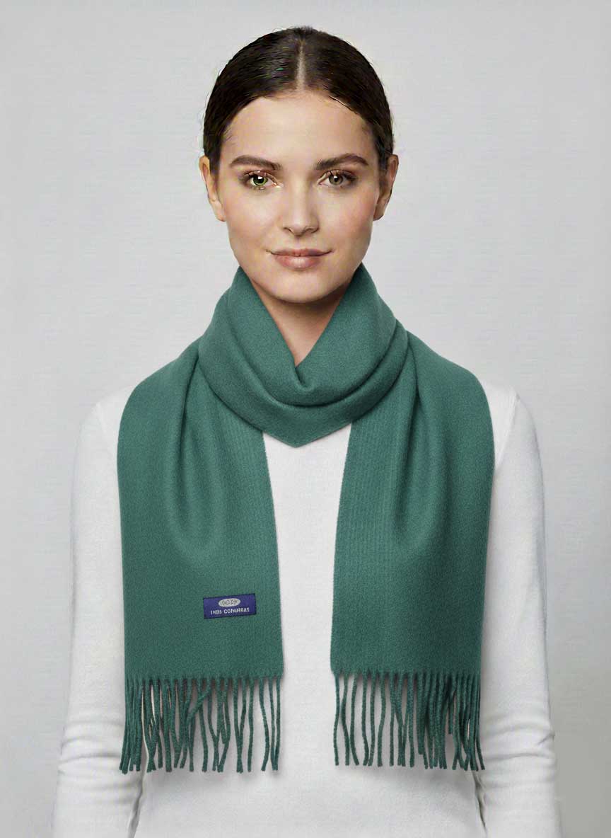 Gobi green cashmere muffler and scarf from Ireland, soft luxury wrap