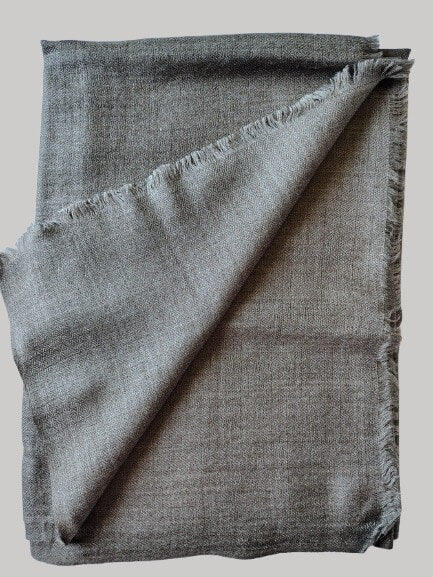 Graphite gray pure Pashmina stole from Cashmere Knot Ireland, featuring lightweight softness and timeless elegance for women in Ireland