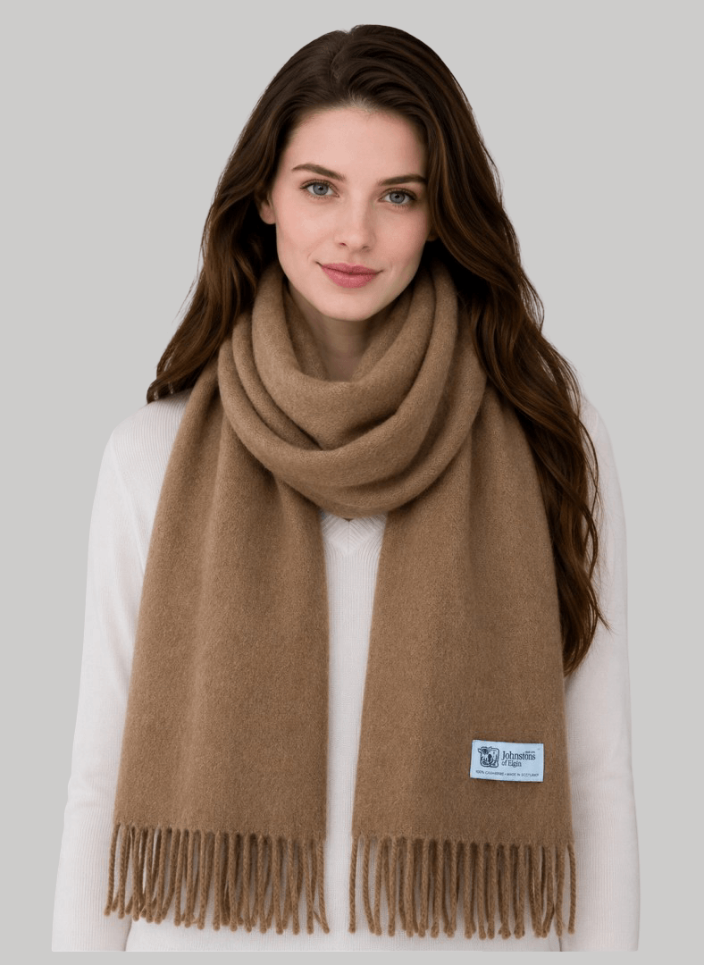 Johnstons of Elgin cashmere muffler and scarf, soft luxury cashmere stole