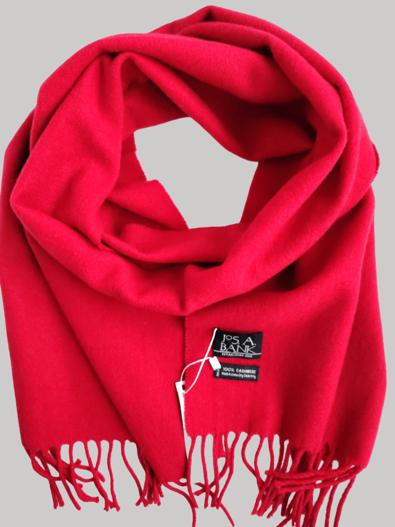 Jos A Bank preloved cashmere scarf from Ireland, red color