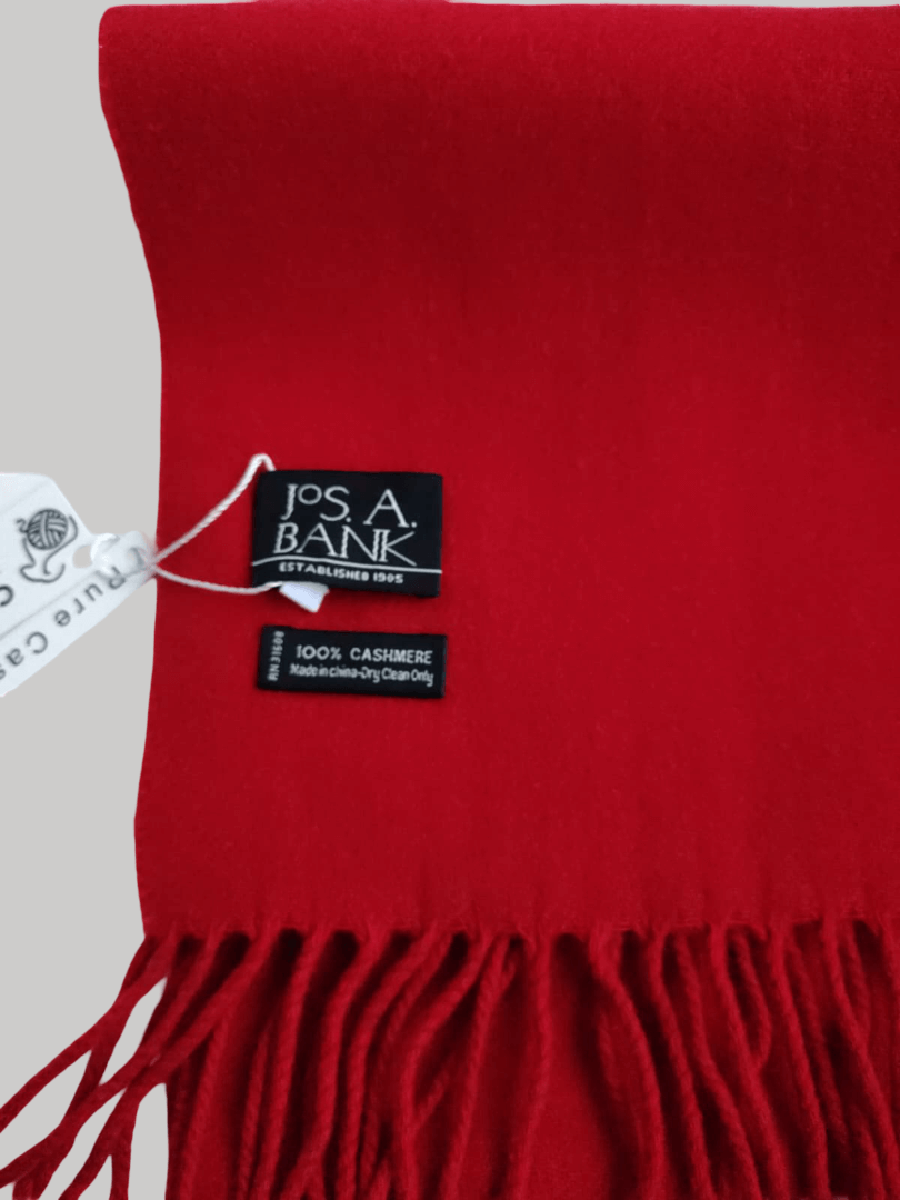 Jos A Bank preloved cashmere scarf from Ireland, red color