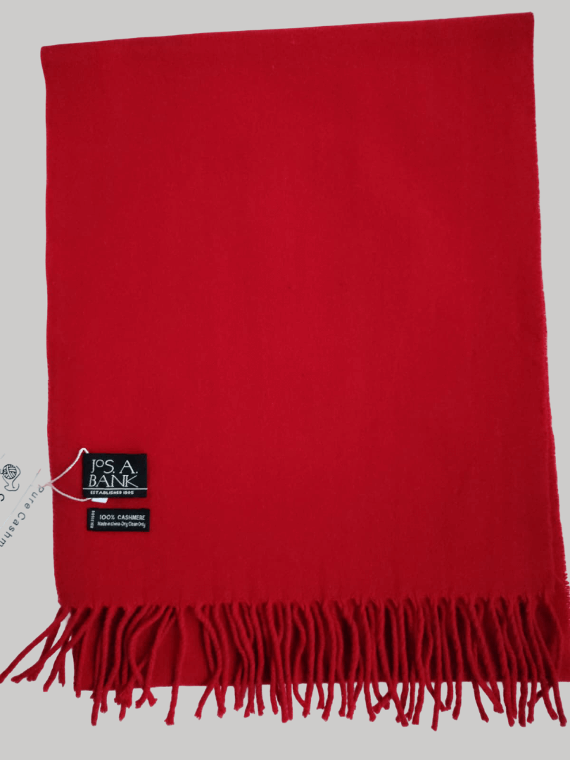 Jos A Bank preloved cashmere scarf from Ireland, red color
