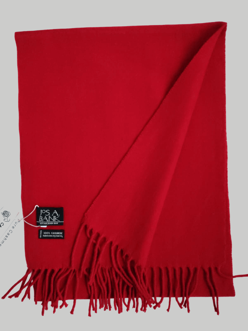 Jos A Bank preloved cashmere scarf from Ireland, red color