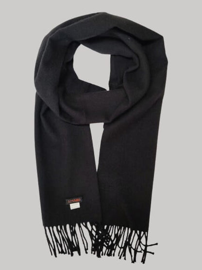 Lovarzi black preloved pure cashmere scarf from Ireland, soft luxury wrap