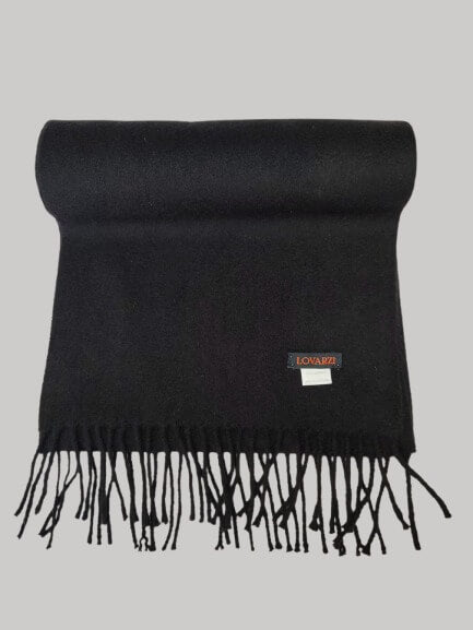 Lovarzi black preloved pure cashmere scarf from Ireland, soft luxury wrap