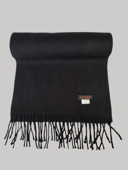 Lovarzi black preloved pure cashmere scarf from Ireland, soft luxury wrap
