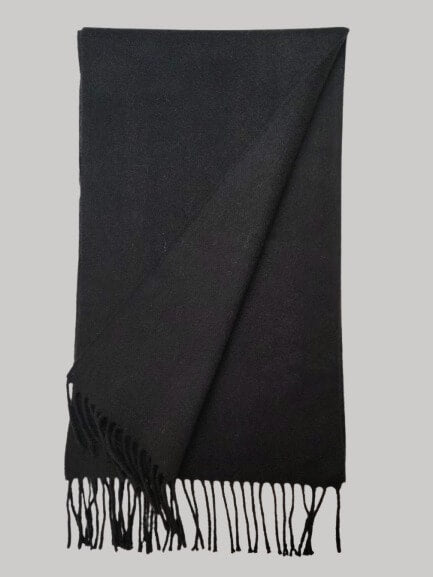 Lovarzi black preloved pure cashmere scarf from Ireland, soft luxury wrap