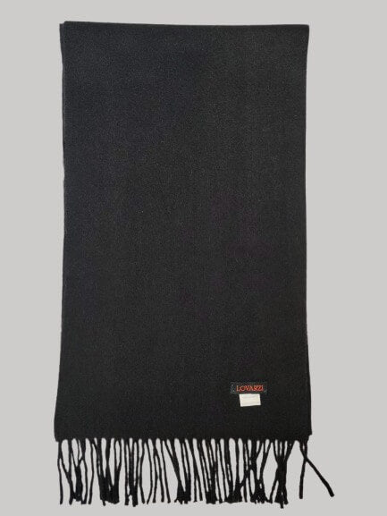 Lovarzi black preloved pure cashmere scarf from Ireland, soft luxury wrap