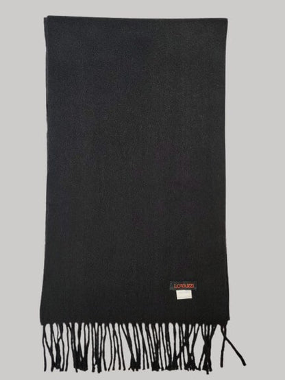 Lovarzi black preloved pure cashmere scarf from Ireland, soft luxury wrap