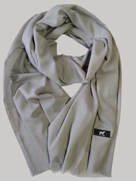 Light gray Kashmiri pure Pashmina stole for women – handcrafted luxury by Cashmere Knot Ireland