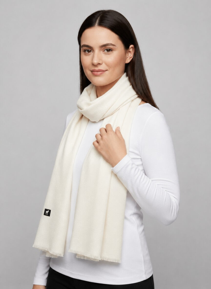 Luxury off-white Kashmiri pure Pashmina stole for women – Cashmere Knot Ireland
