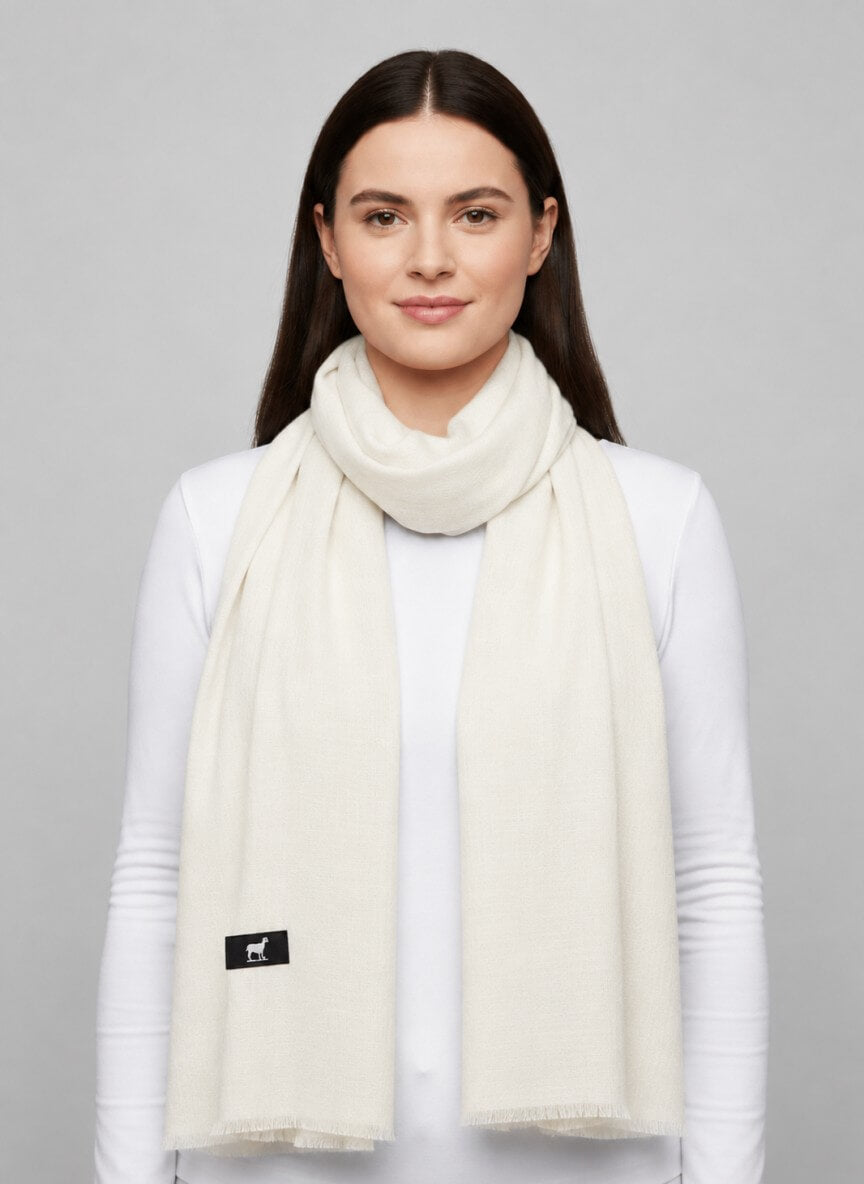 Luxury off-white Kashmiri pure Pashmina stole for women – Cashmere Knot Ireland