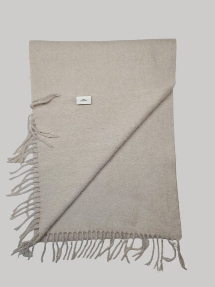 MadGoat Grade A light beige preloved pure cashmere scarf from Ireland, soft luxury wrap