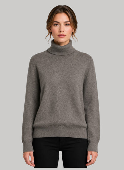 Marks & Spencer Taupe preloved pure cashmere turtleneck jumper UK size 22 relaxed fit from Cashmere Knot Ireland