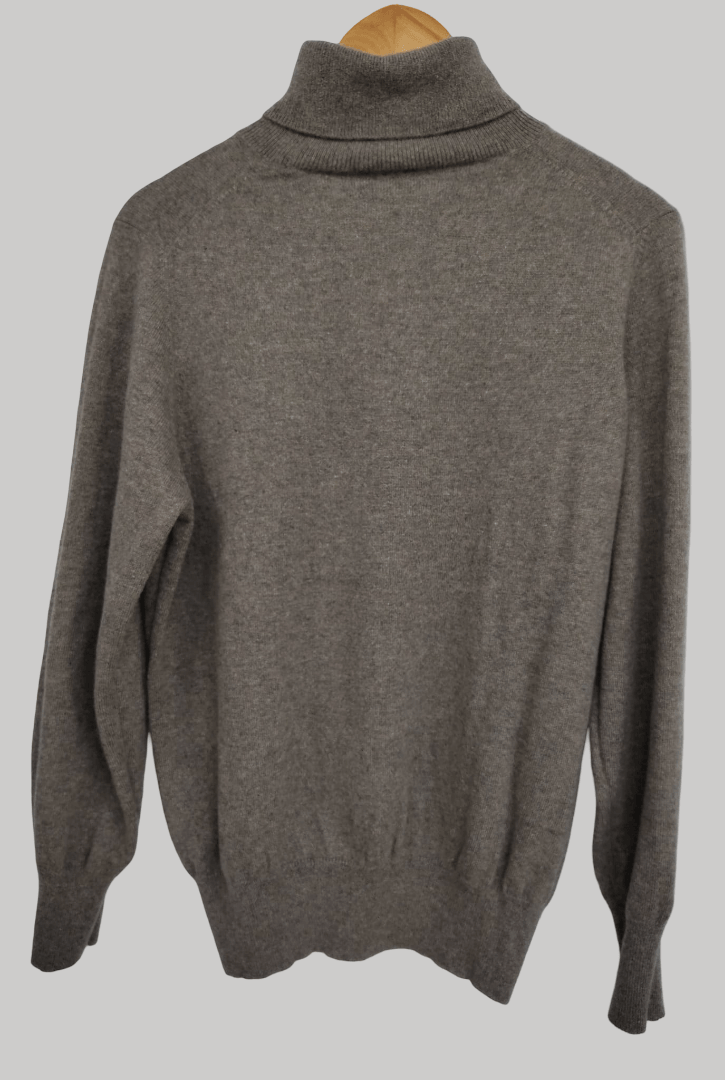 Marks & Spencer Taupe preloved pure cashmere turtleneck jumper UK size 22 relaxed fit from Cashmere Knot Ireland