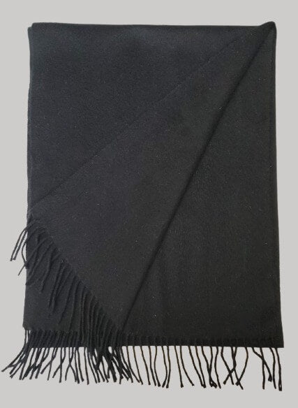 Marone Raffaele vintage black preloved pure cashmere scarf from Ireland, soft luxury wrap