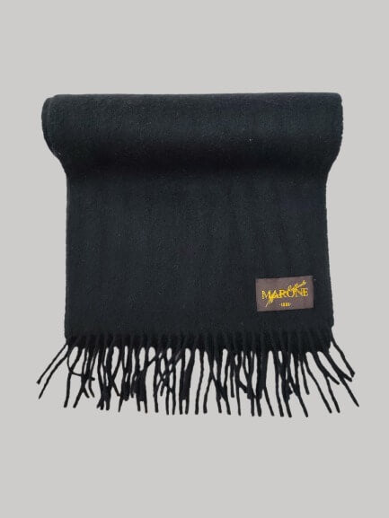 Marone Raffaele vintage black preloved pure cashmere scarf from Ireland, soft luxury wrap