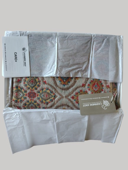 Mauve taupe medallion Pashmina shawl – luxurious handcrafted softness and elegance by Cashmere Knot Ireland