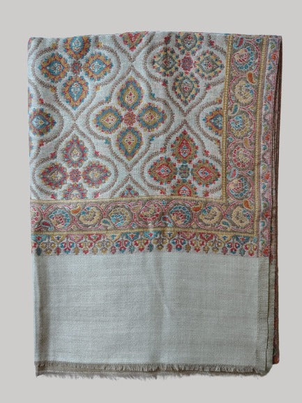 Mauve taupe medallion Pashmina shawl – luxurious handcrafted softness and elegance by Cashmere Knot Ireland