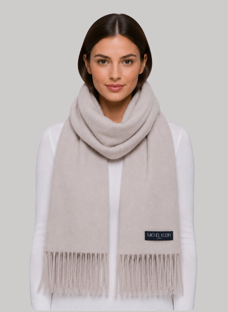 Michel Klein Paris petal blush preloved pure cashmere scarf from Ireland, soft luxury wrap
