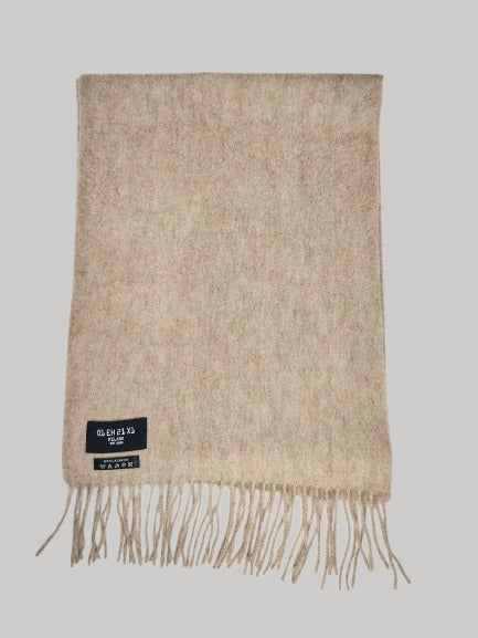 Milano beige preloved pure cashmere scarf from Ireland, soft luxury wrap