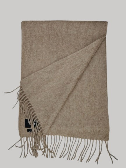 Milano beige preloved pure cashmere scarf from Ireland, soft luxury wrap